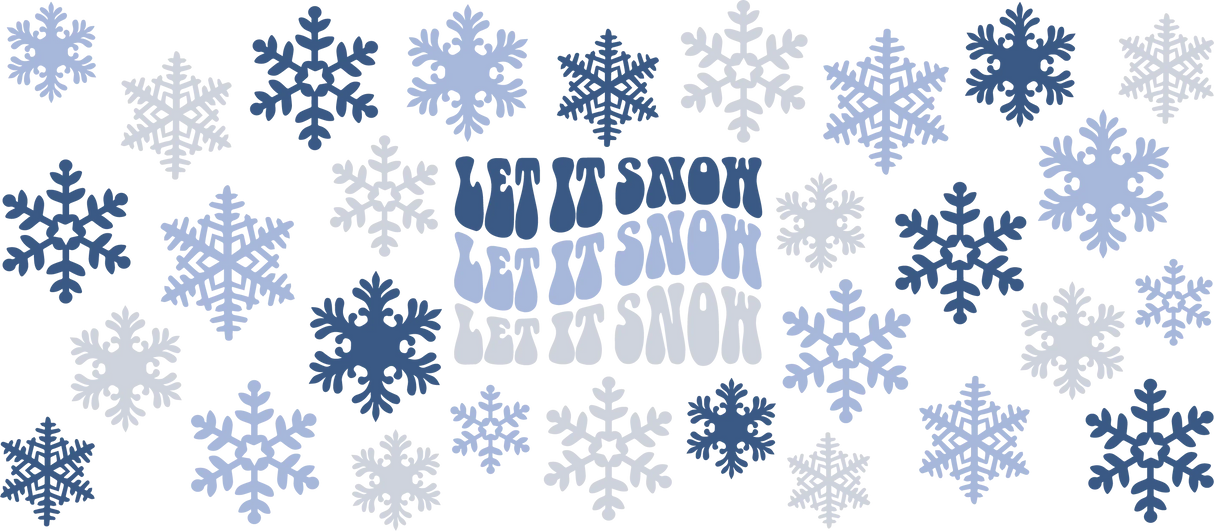 Let It Snow Snowflakes - Winter Cup Wrap UV Sticker Permanent UV DTF Decal