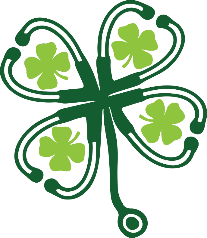 Nurse Stethoscope St. Patrick's Day DTF Heat Transfer, Saint Patricks Day Design, St Paddys Day DTF ready2transfer White