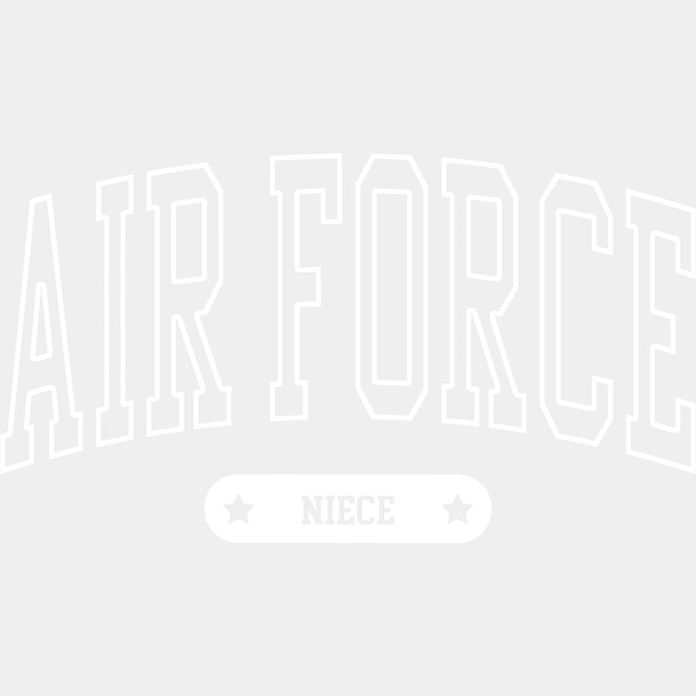 Air Force Niece - Air Force DTF Transfers - Adult Unisex - S & M (10’’) / Light Color Design (See Imaging)