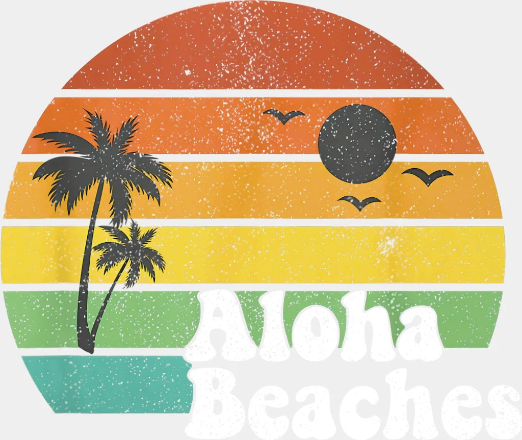 Aloha Beaches Sun Gradient - Summer DTF Transfer Adult Unisex - S & M (10’’) / Light Color Design (See Imaging)