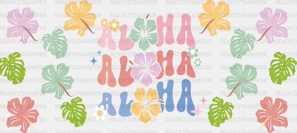 Aloha Colorful Design - Summer Cup Wrap Uv Sticker Permanent Dtf Decal