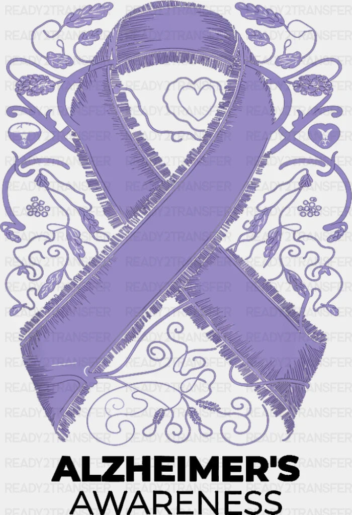 Alzheimer’s Awareness - Alzheimer’s Awareness DTF Transfer Adult Unisex - S & M (10’’) / Dark Color Design (See Imaging)