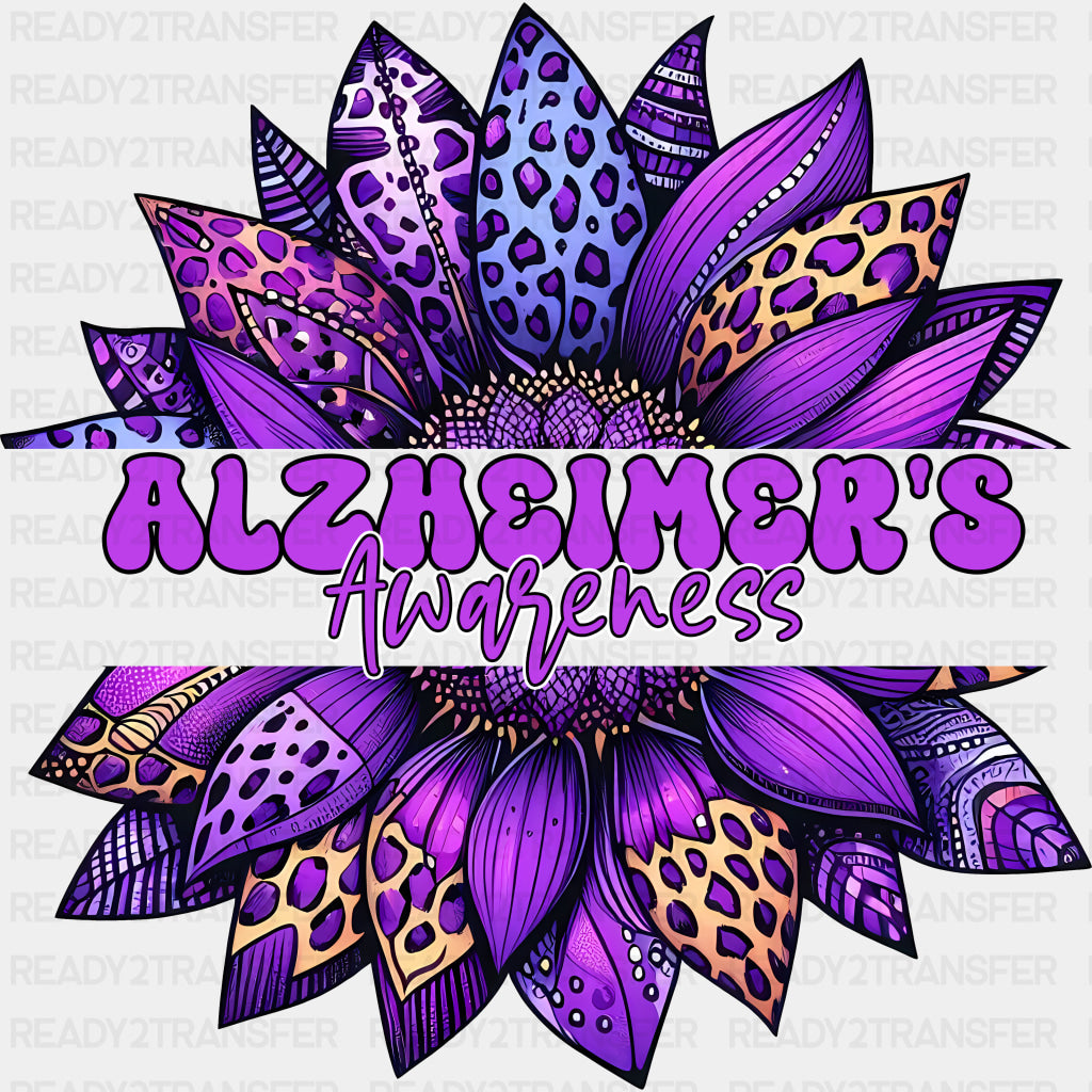 Alzheimer's Awareness Flower - Alzheimer's Awareness DTF Transfer ready2transfer Dark Color Design (See Imaging)