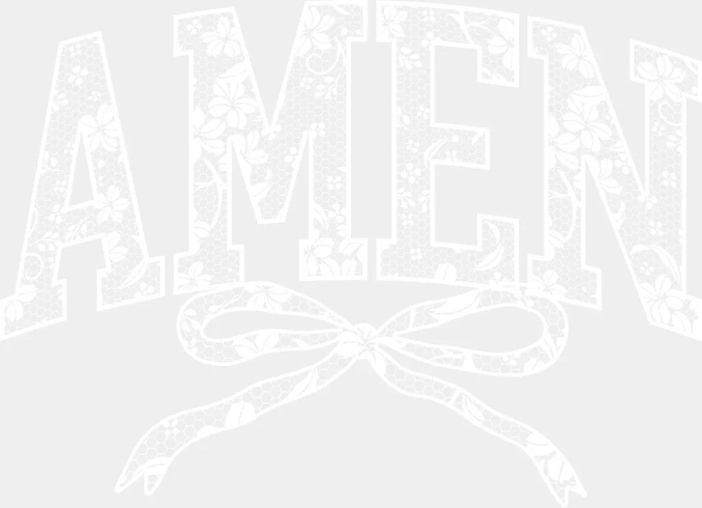 Amen B&W Flowers - Christianity DTF Transfer Adult Unisex - S & M (10’’) / Light Color Design (See Imaging)