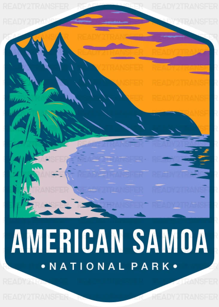 American Samoa National Park Colorful Design - National Parks DTF Transfer ready2transfer
