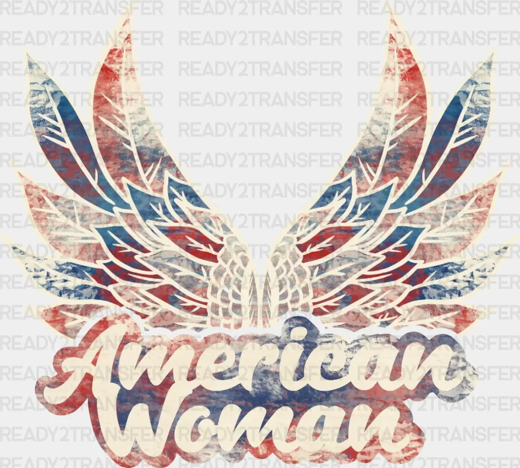 American Woman 4Th Of July Dtf Heat Transfer Independence Day Design Fourth