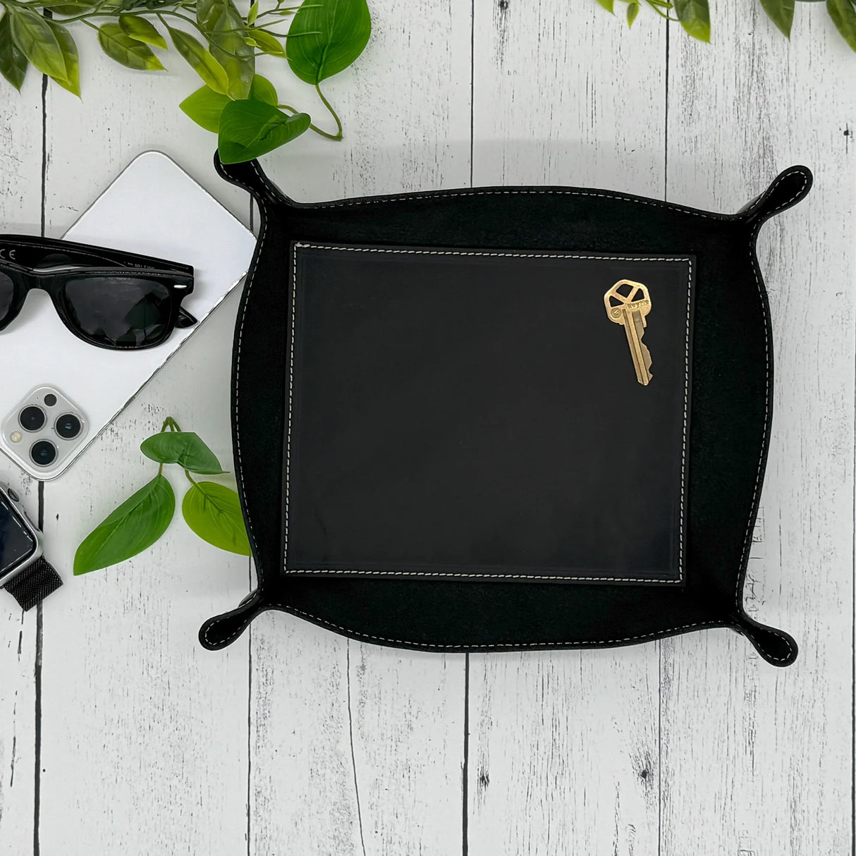 Custom Engraved Leather Tray