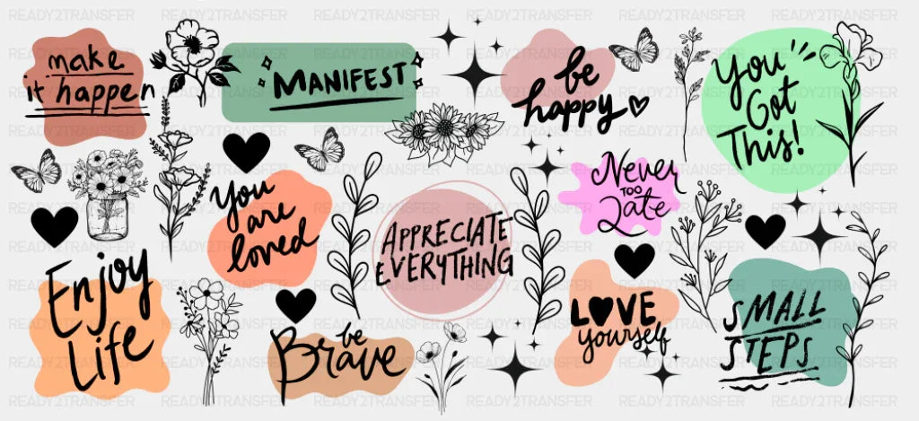 Appreciate Everything - Mental Health Cup Wrap UV Sticker Permanent UV DTF Decal