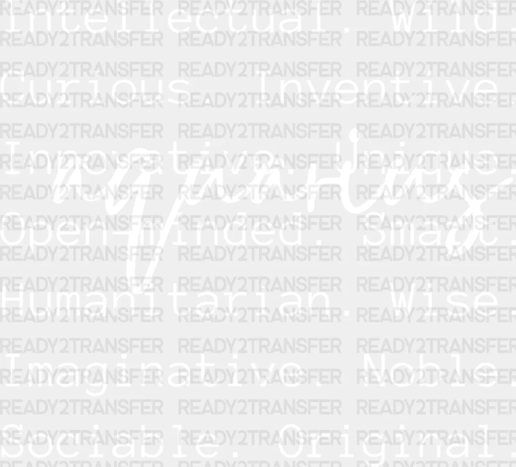 Aquarius Qualities - Zodiacs And Horoscopes Dtf Transfer Adult Unisex S & M (10’’) / Light