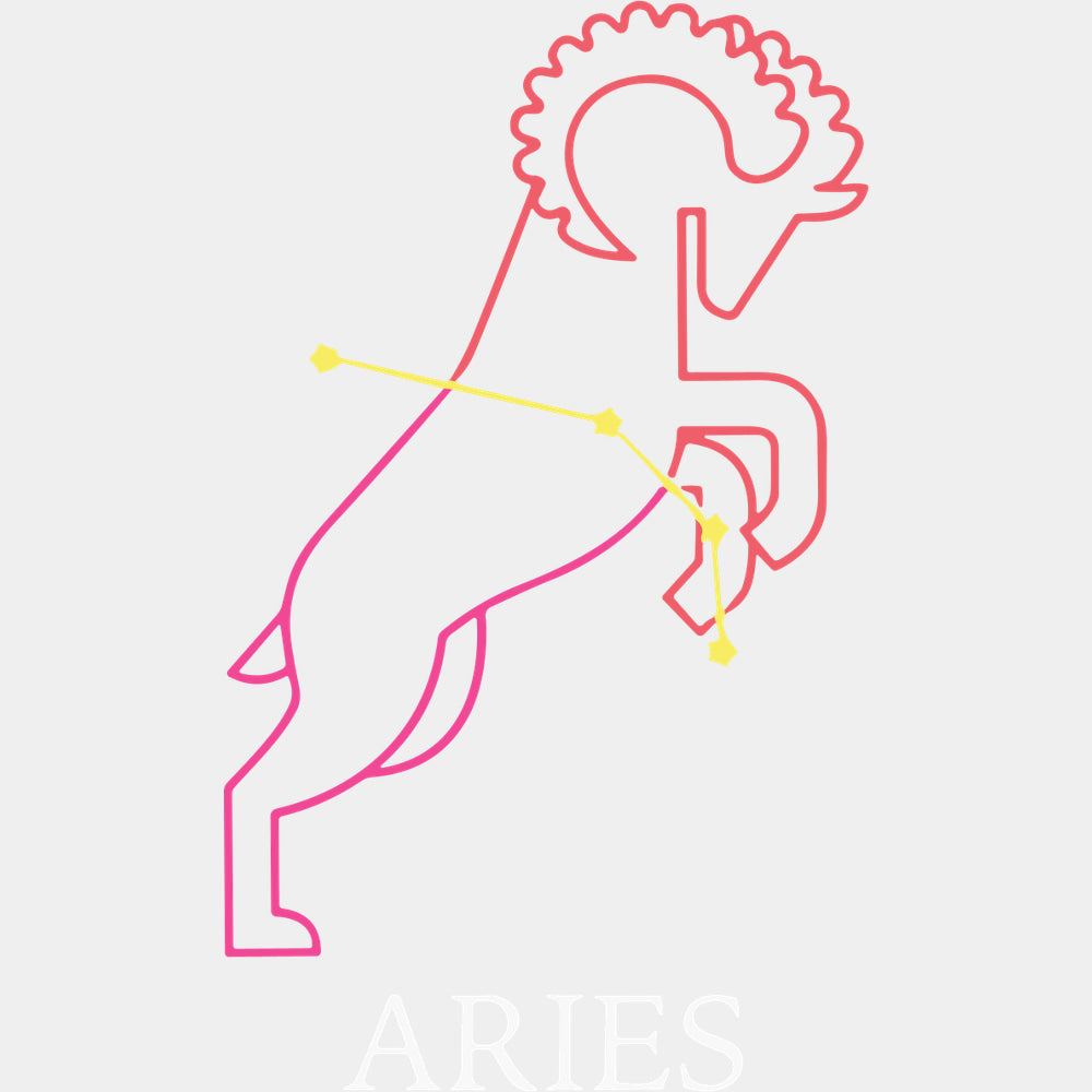 Aries Pink Constellation - Zodiacs & Horoscopes DTF Transfers - Adult Unisex - S & M (10’’) / Light Color Design (See