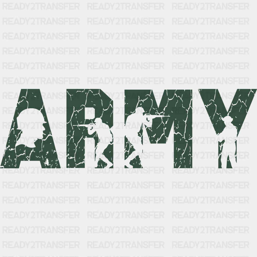 Army Blue & Green - Army DTF Transfers - Adult Unisex - S & M (10’’) / Green Color Design (See Imaging)