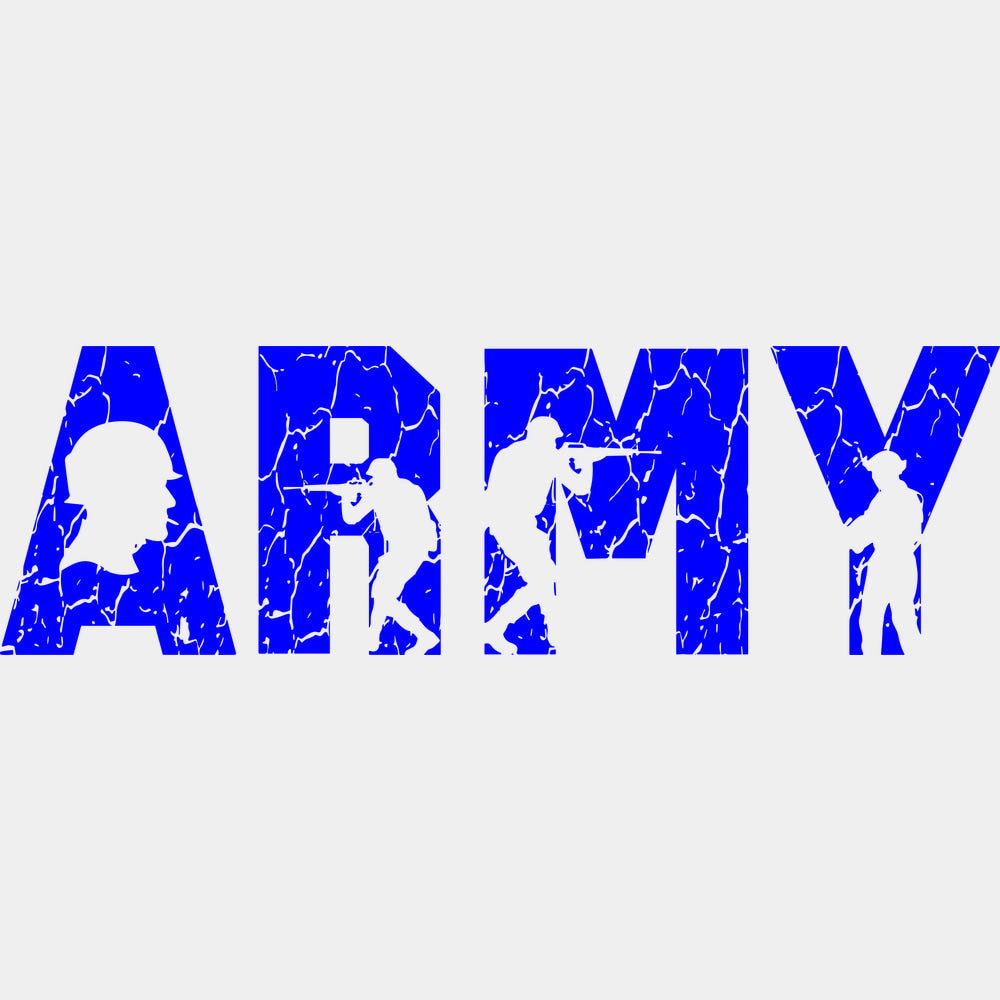 Army Blue & Green - Army DTF Transfers - Adult Unisex - S & M (10’’) / Blue Color Design (See Imaging)