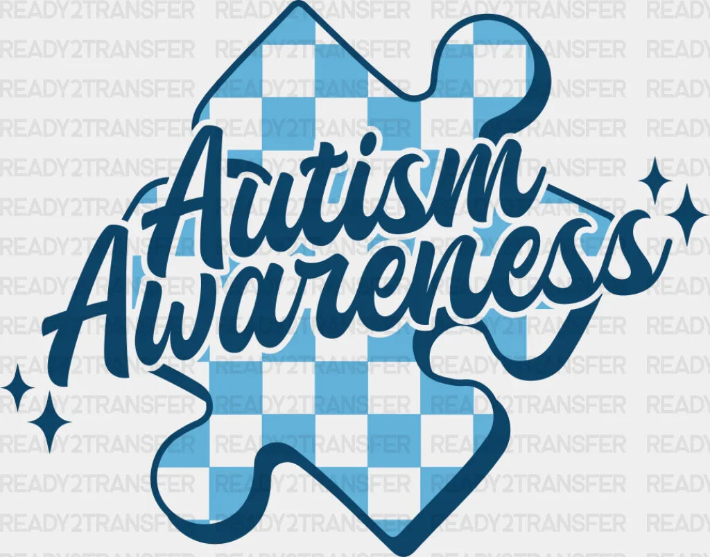 Autism Awareness Blue Design - Dtf Transfer