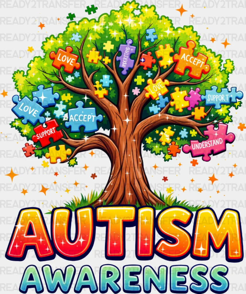 Autism Awareness Tree - Dtf Transfer