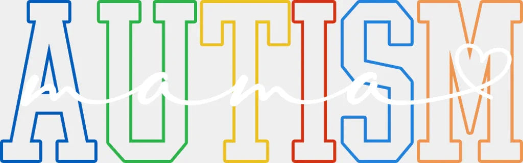 Autism Mama B&W - Autism Awareness DTF Transfer Adult Unisex - S & M (10’’) / Light Color Design (See Imaging)