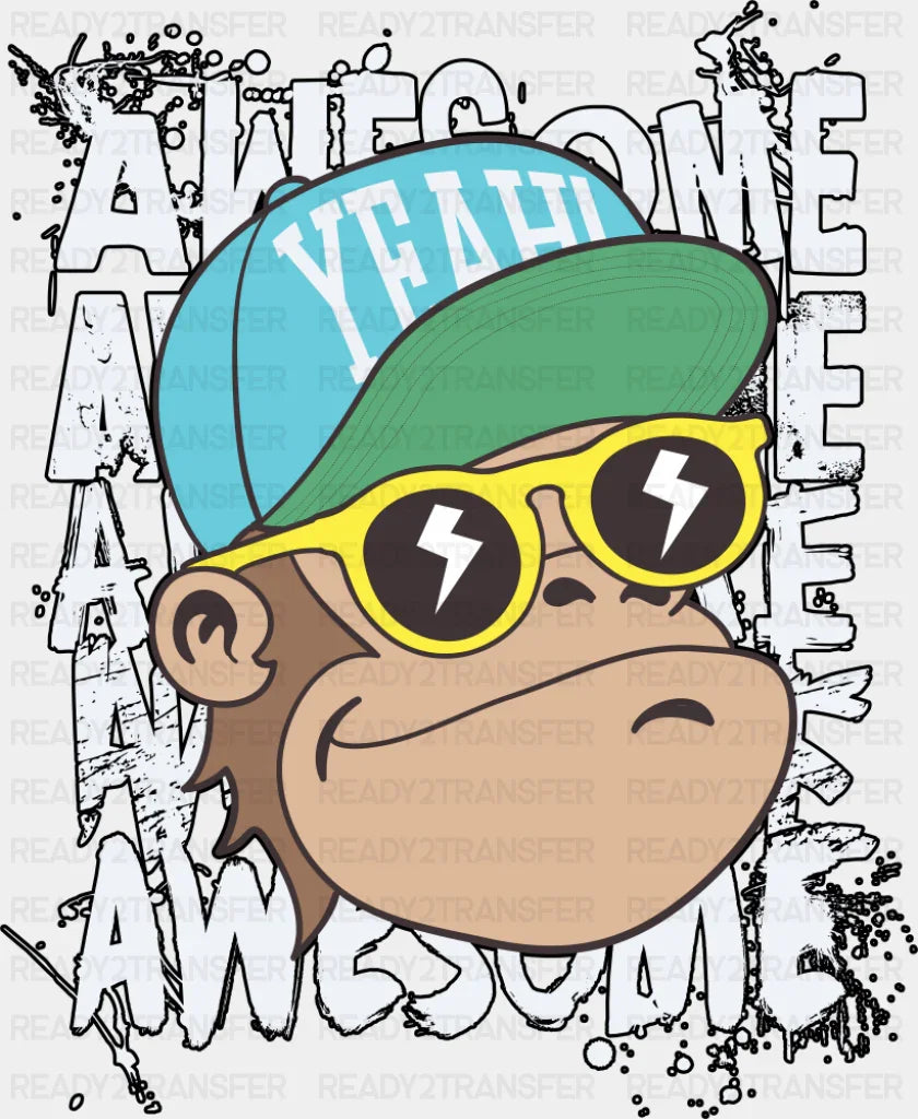 Awesome Monkey - Funny DTF Transfer