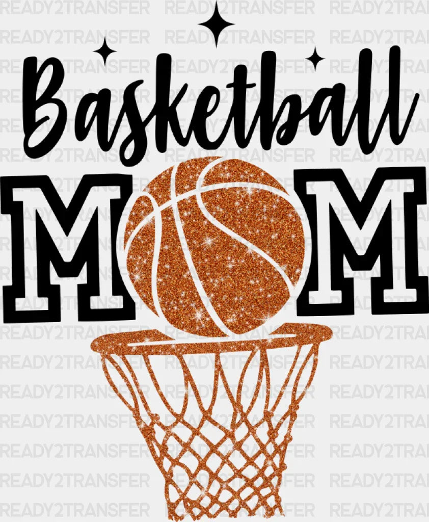 Basketball Mom Hoop Design - Dtf Transfer Adult Unisex S & M (10’’) / Dark Color (See Imaging)