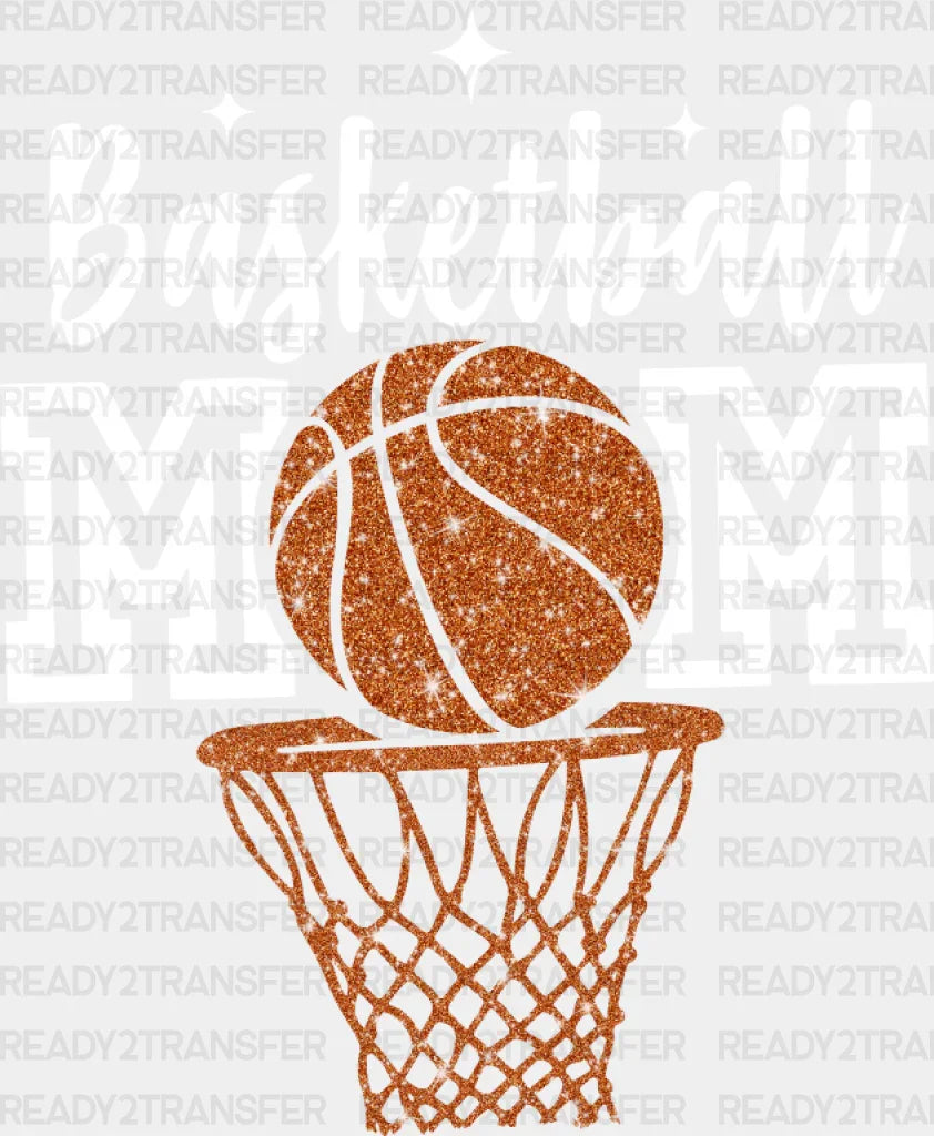 Basketball Mom Hoop Design - Dtf Transfer Adult Unisex S & M (10’’) / Light Color (See Imaging)