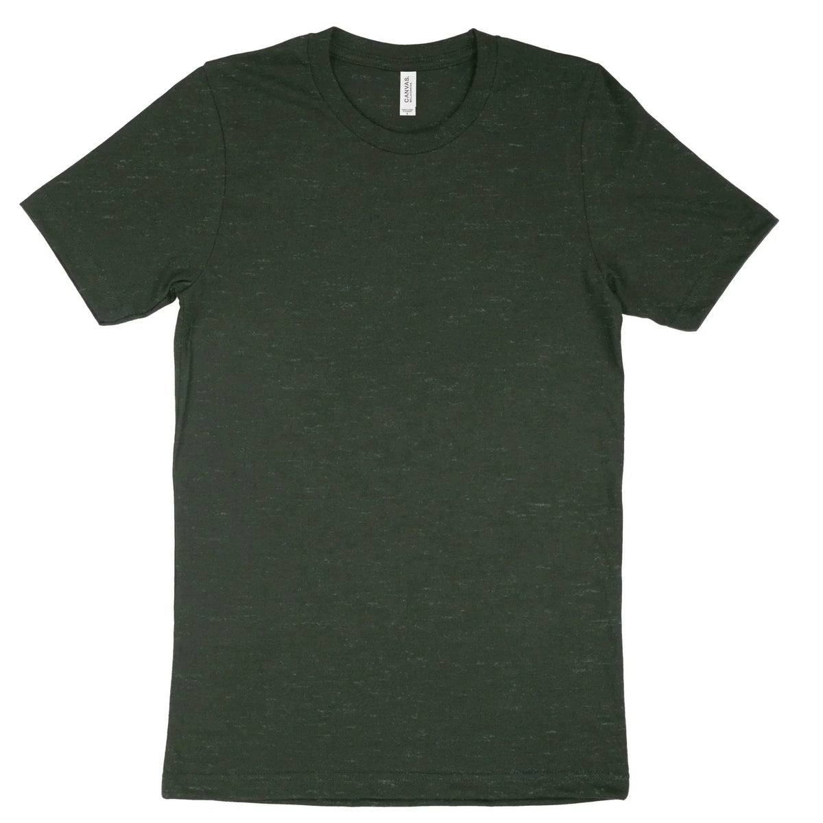 Dark heather green Bella Canvas Adult T-Shirt 3001 blank apparel.