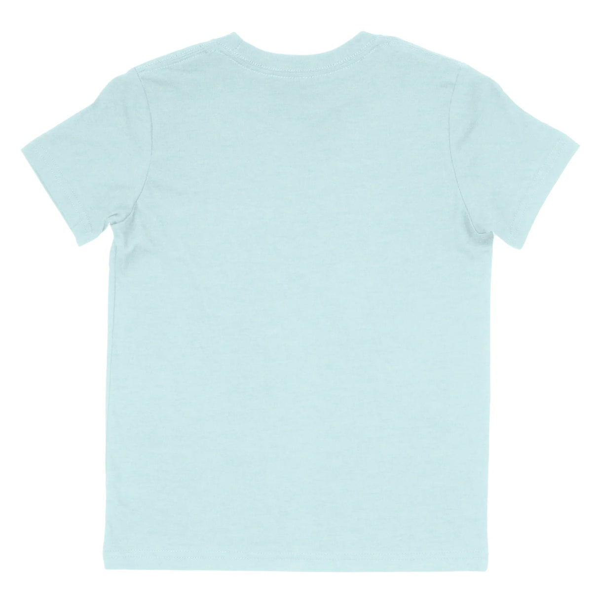 Heather ice blue short sleeve kids t-shirt back view plain cotton fabric