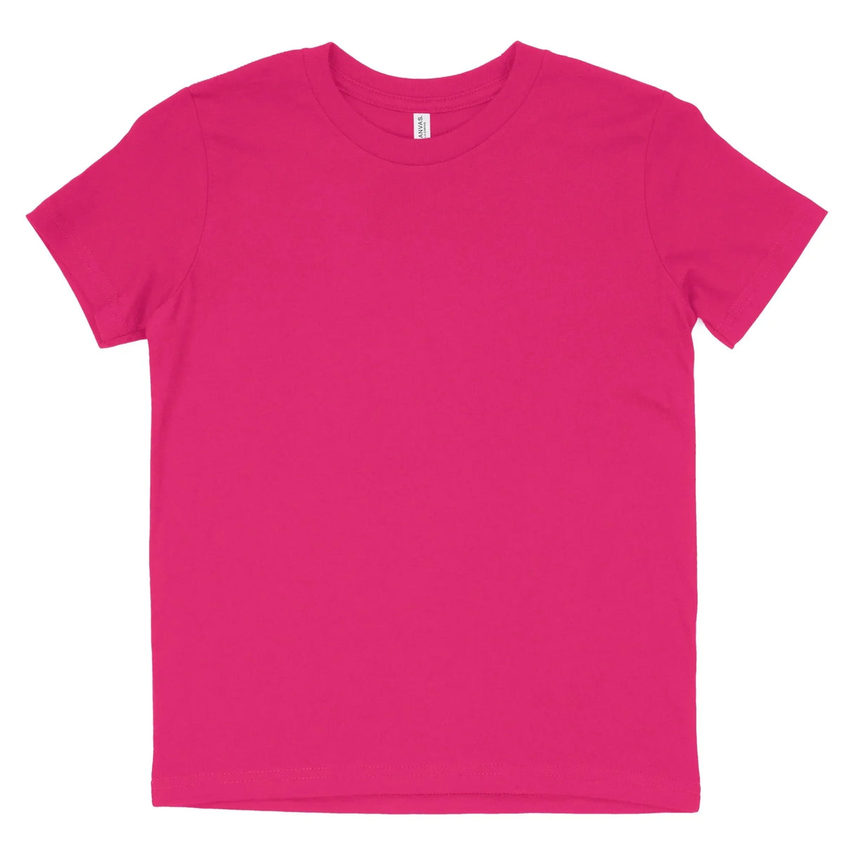 Plain bright berry pink short sleeve unisex t-shirt with crew neckline