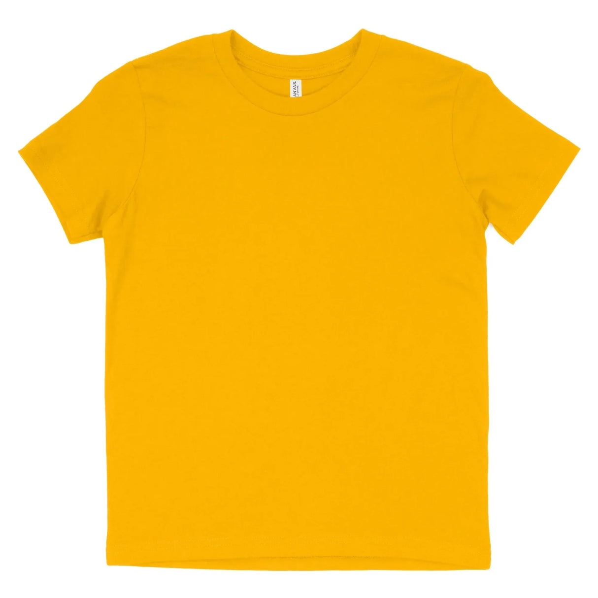 Plain gold yellow short sleeve cotton t-shirt front view on white background