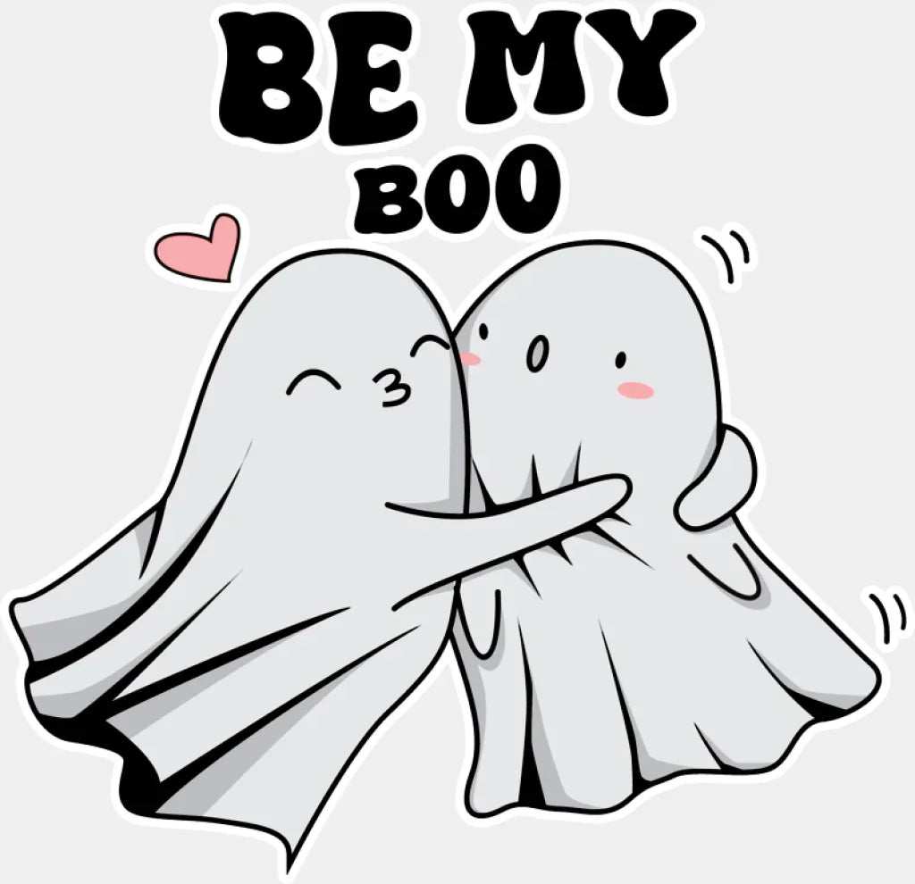 Be My Boo Ghosts Hugging - Valentine’s Day DTF Transfer Adult Unisex - S & M (10’’) / Light Color Design (See Imaging)