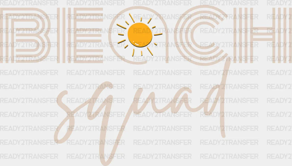 Beach Squad Summer Dtf Transfer Adult Unisex - S & M (10’) / White