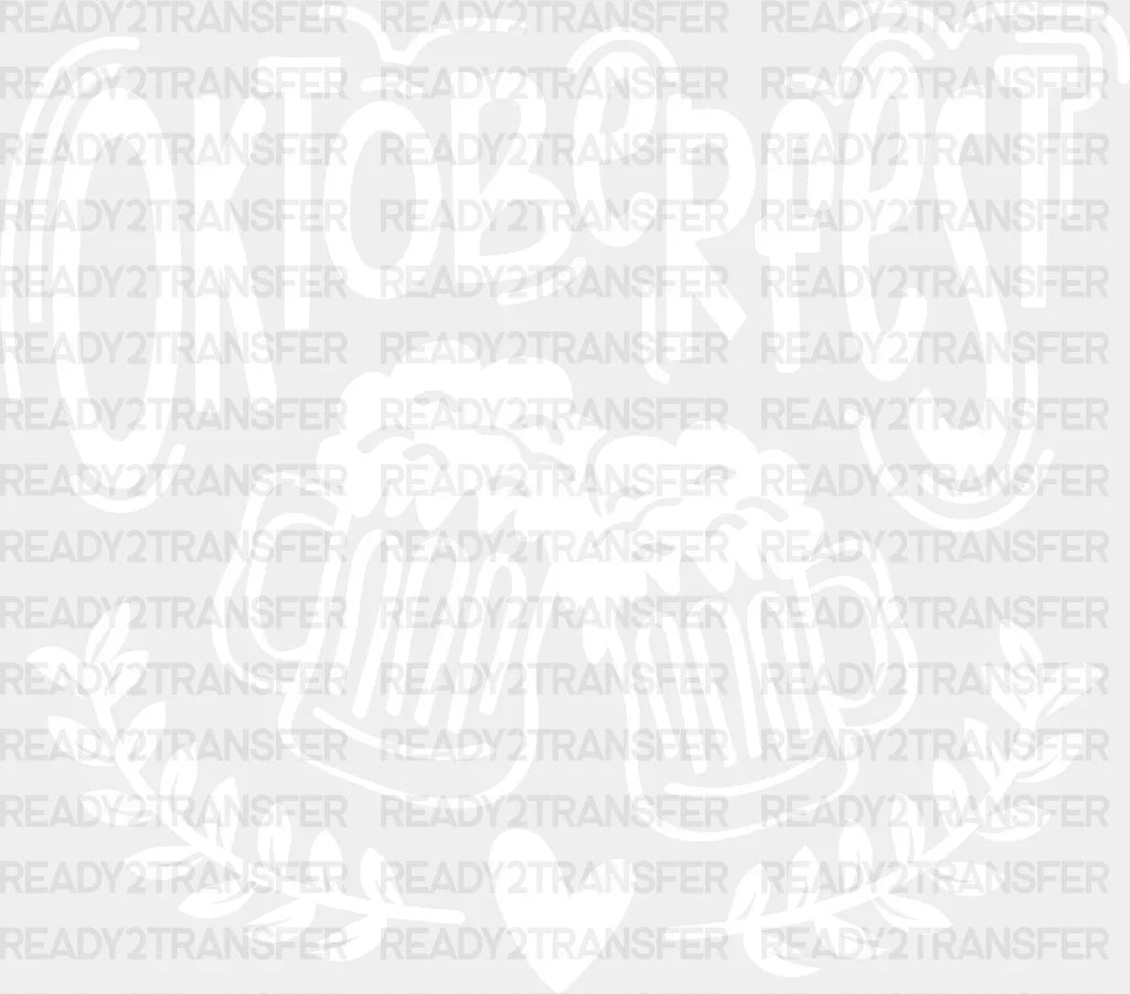 Beer Cheers Oktoberfest Design Dtf Transfer Adult Unisex - S & M (10’) / White