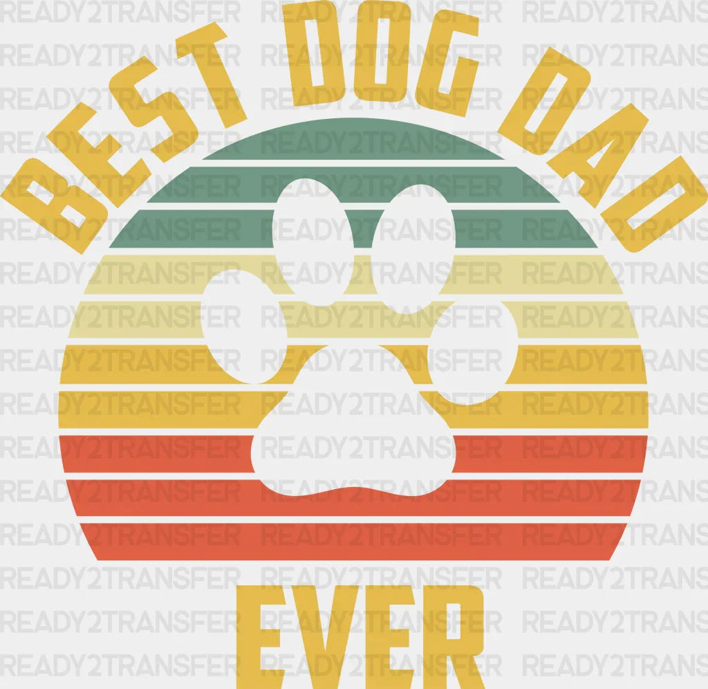 Best Dog Dad Ever Father’s Day Dtf Transfer Adult Unisex - S & M (10’) / White