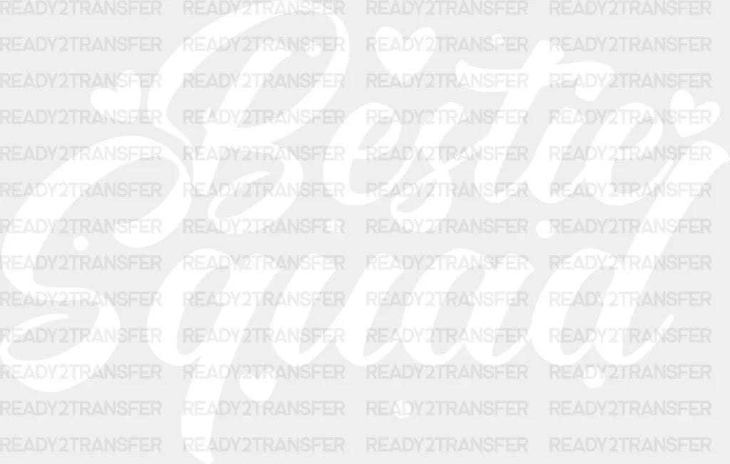 Bestie Squad Heart - Best Friends Dtf Transfer Adult Unisex S & M (10’’) / Light Color Design