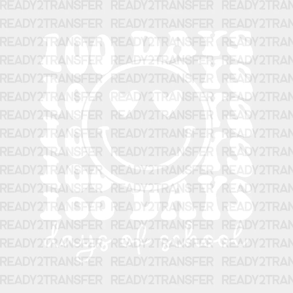 Big Smiley Face 100 Days Of School Dtf Transfer