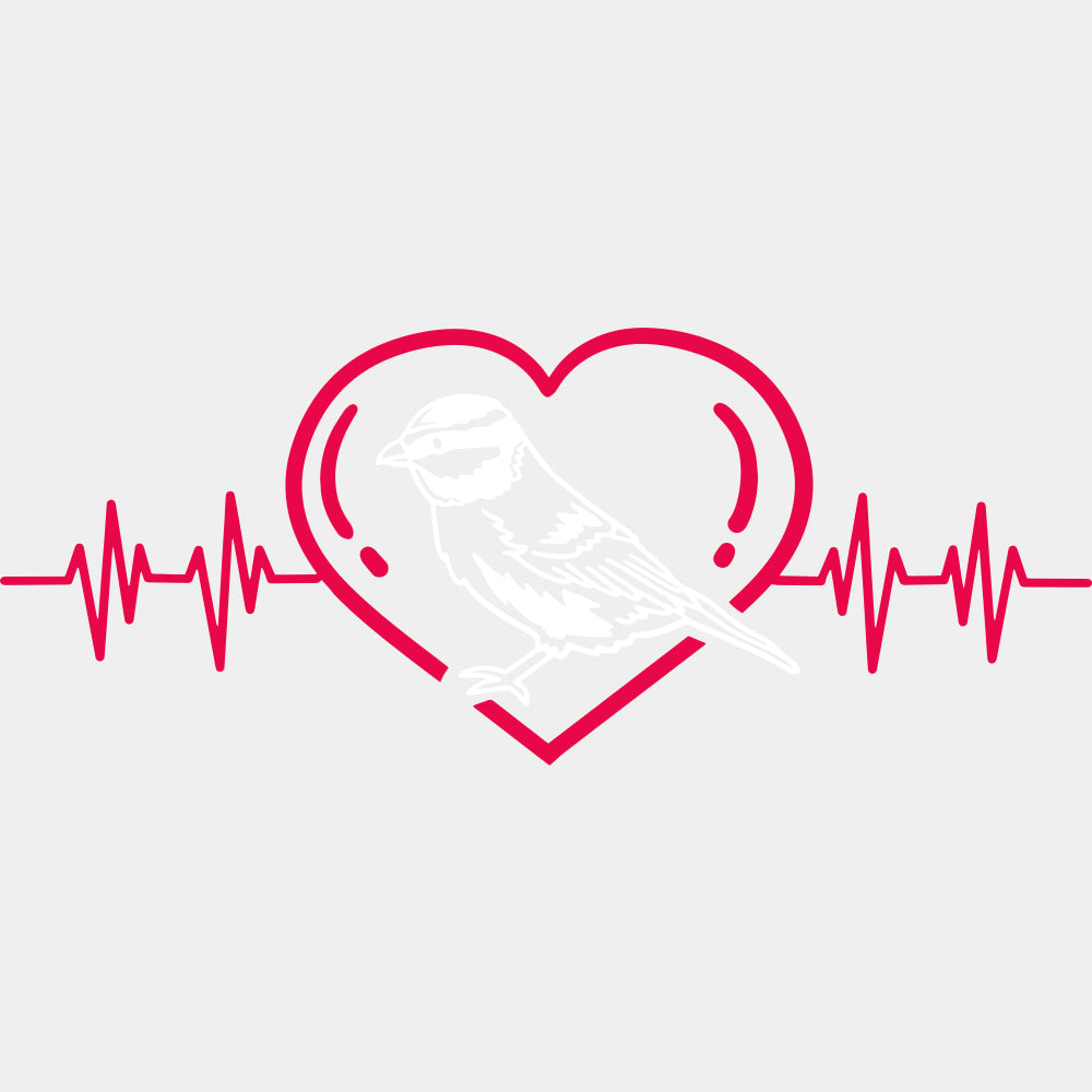 Bird In Heart - Birds DTF Transfers ready2transfer Light Color Design (See Imaging)