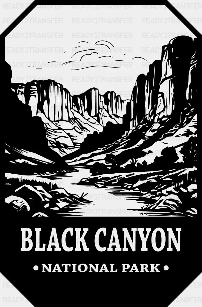 Black Canyon National Park Design - Parks Dtf Transfers Adult Unisex S & M (10’) /