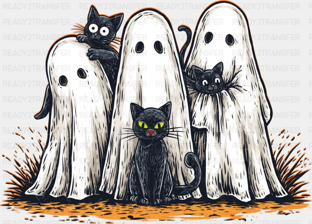 Black Cats & Ghosts - Halloween DTF Transfer