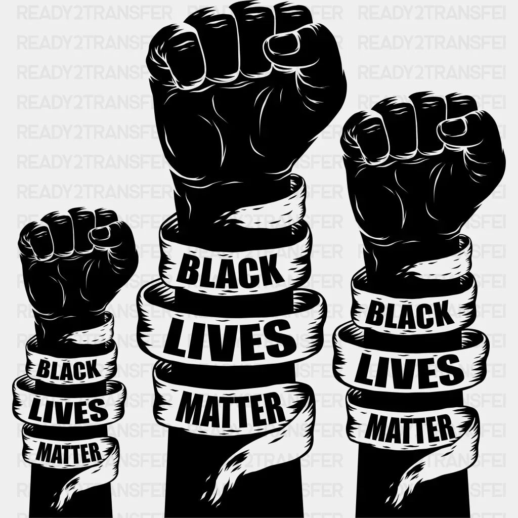 Black Lives Matter Fists Blm Dtf Transfer Adult Unisex - S & M (10’) /