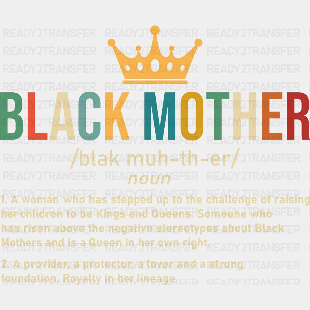 Black Mother BLM DTF Transfer ready2transfer