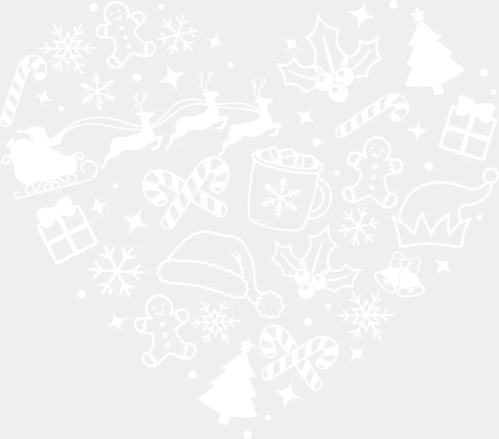 Black Red White Heart - Christmas DTF Transfer Adult Unisex - S & M (10’’) / Light Color Design (See Imaging)