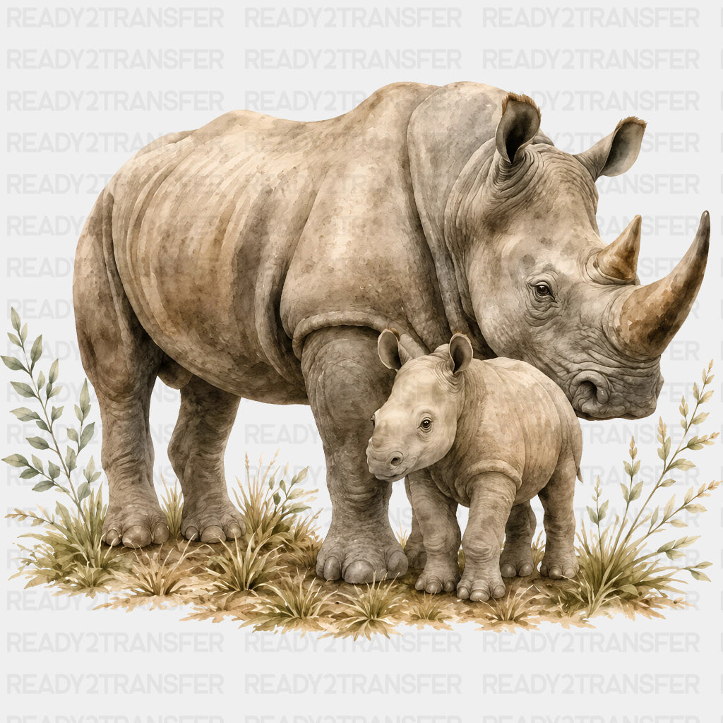 Black Rhinoceros - Animals DTF Transfers