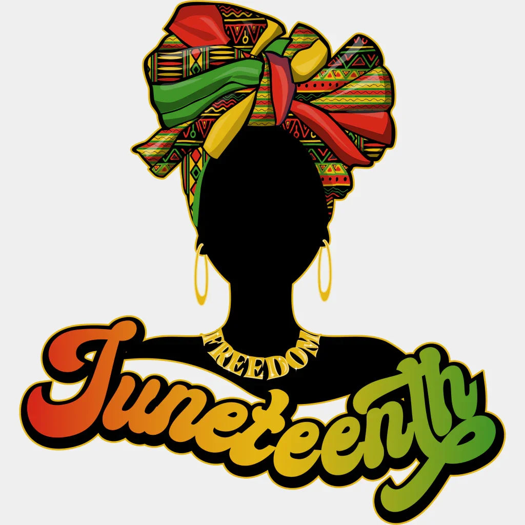 Black Woman Silhouette Juneteenth Blm Dtf Transfer Adult Unisex - S & M (10’) / White