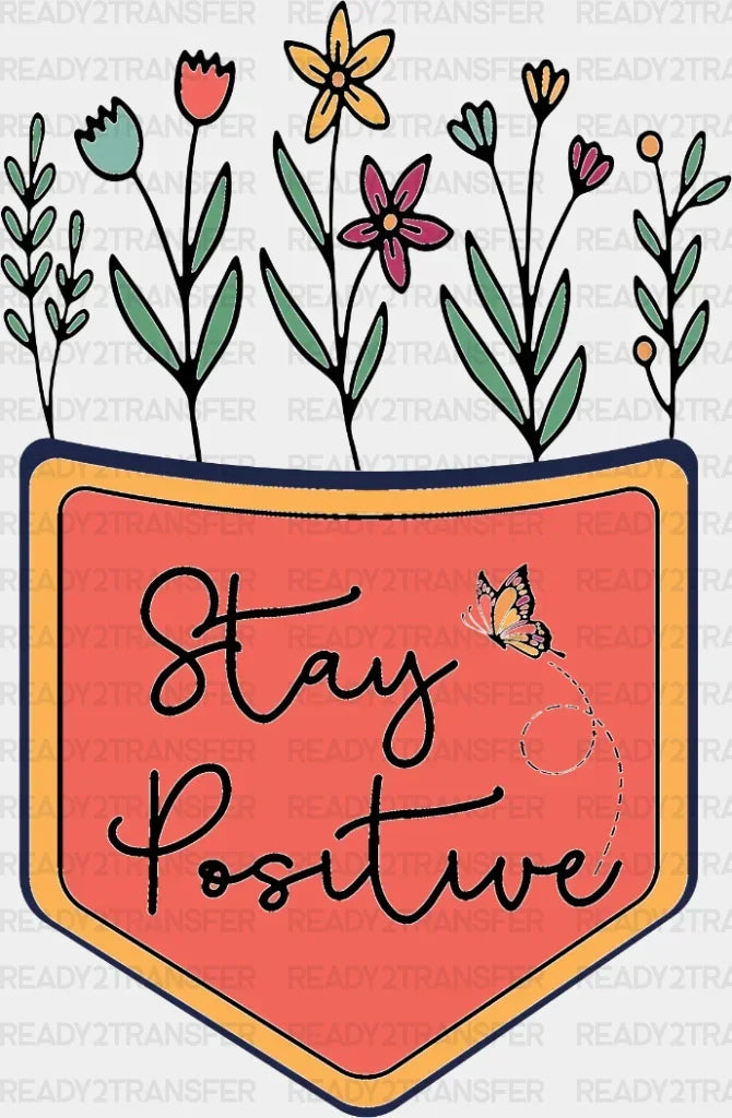 Blue And Pink Flowers Dtf Transfer