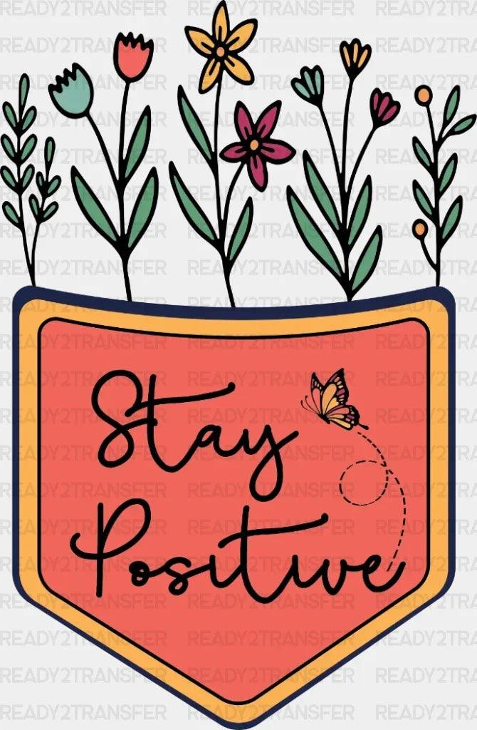 Blue And Pink Flowers Dtf Transfer