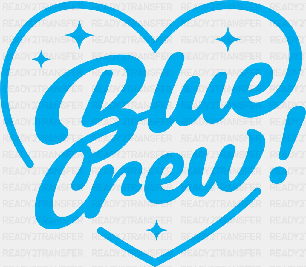 Blue Crew Heart Design - Gender Reveal Dtf Transfer