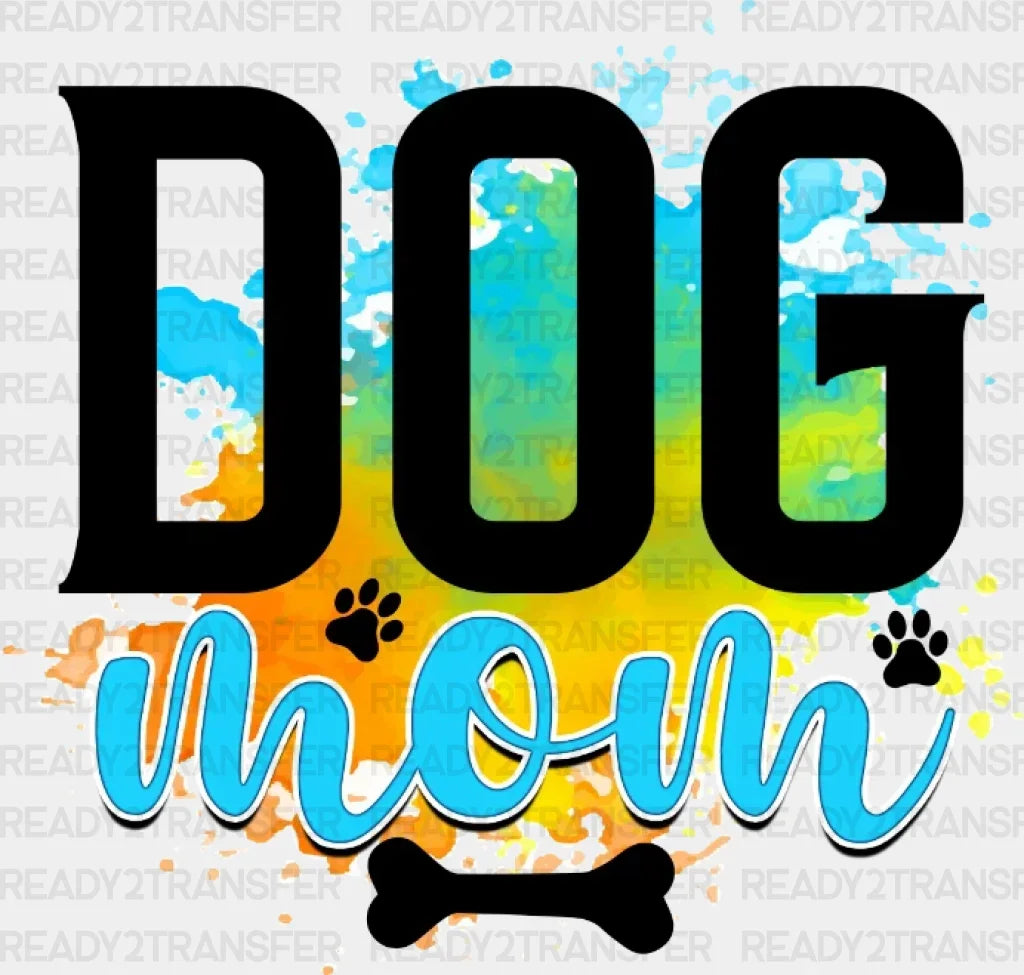 Blue Green Dog Mom Dtf Transfer