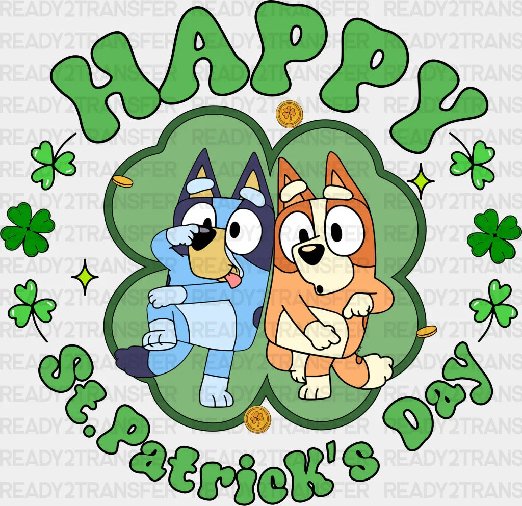 Bluey Happy St Patrick’s Day Design Dtf Transfer