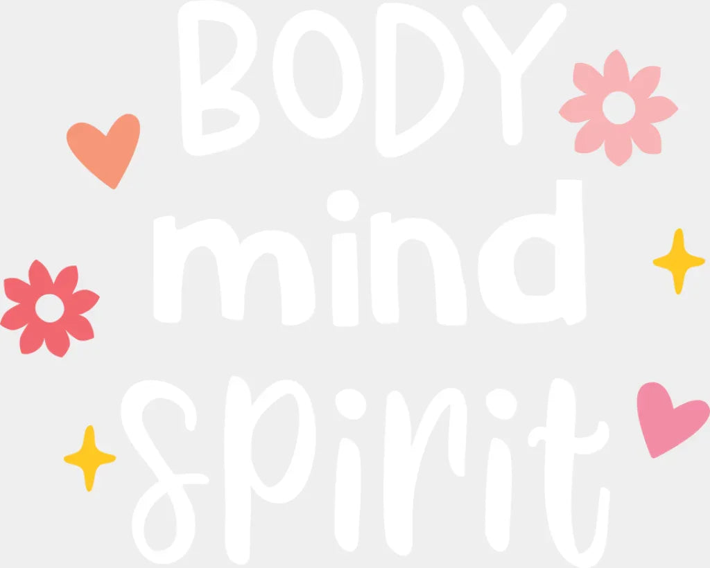 Body Mind Spirit - Yoga DTF Transfer Adult Unisex - S & M (10’’) / Light Color Design (See Imaging)