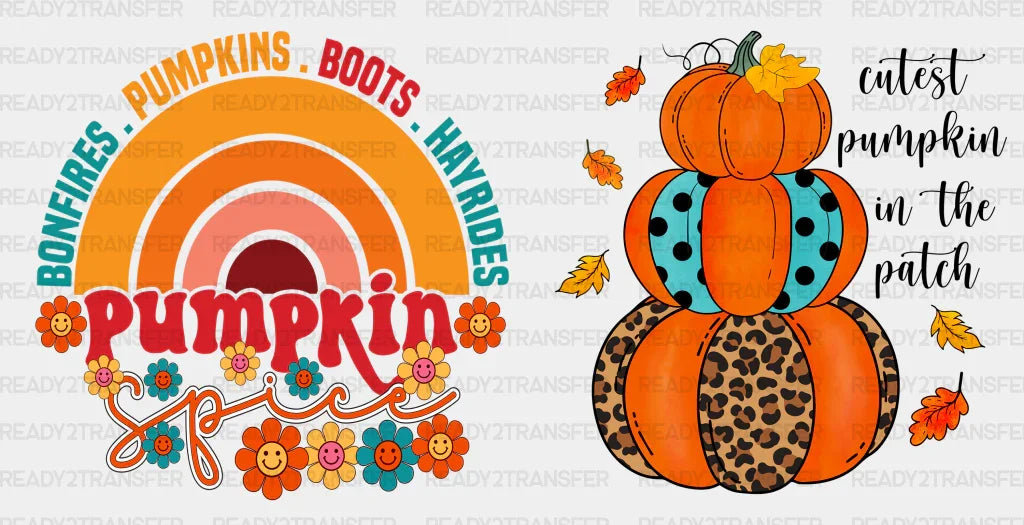 Bonfires Pumpkins Boots - Fall Cup Wrap Uv Sticker Permanent Dtf Decal