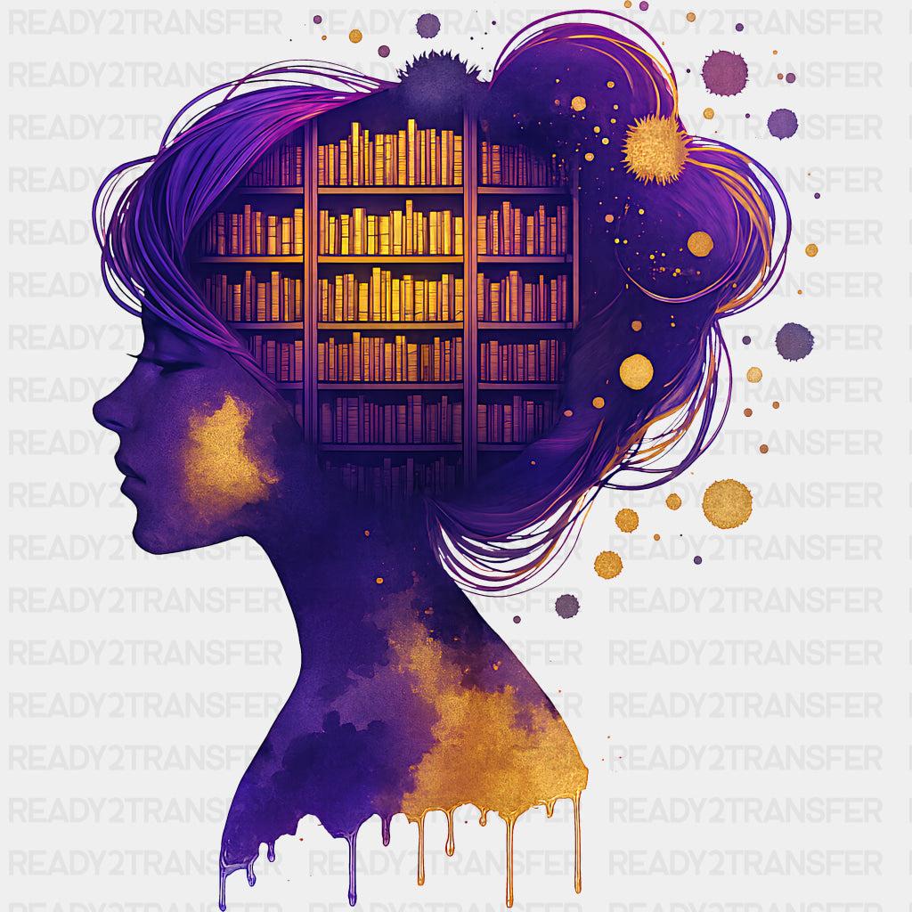 Books In Her Mind - Reading DTF Transfers ready2transfer