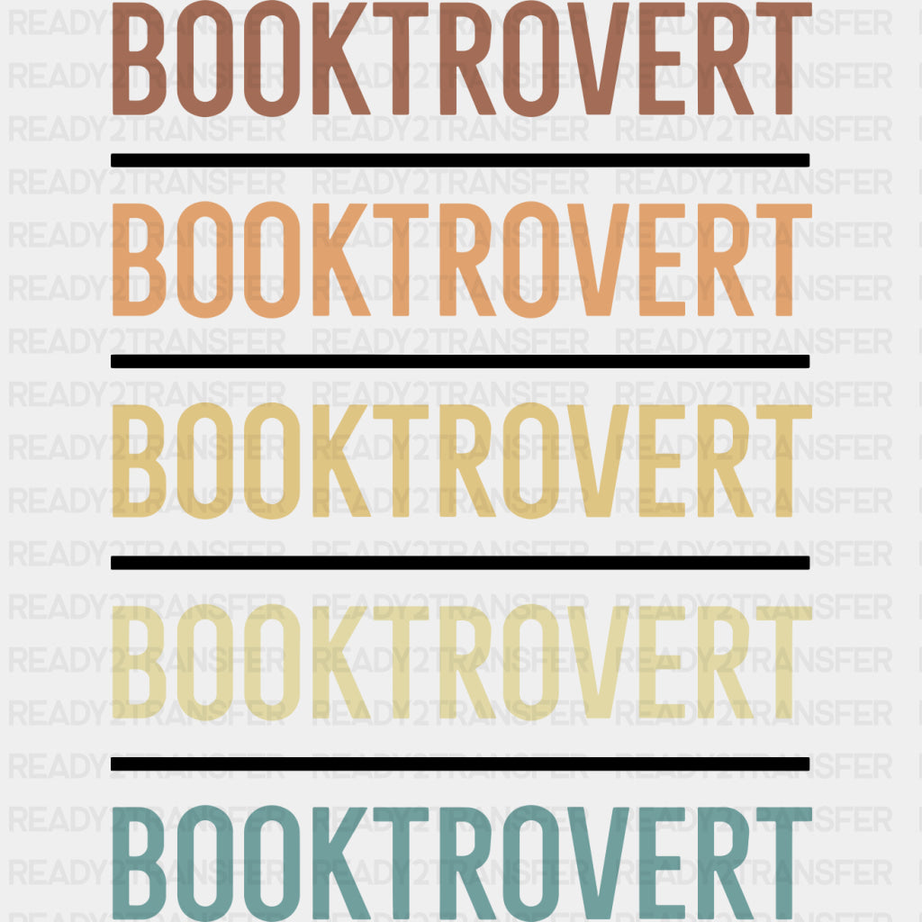 Booktrovert - Librarian DTF Transfers ready2transfer Dark Color Design (See Imaging)