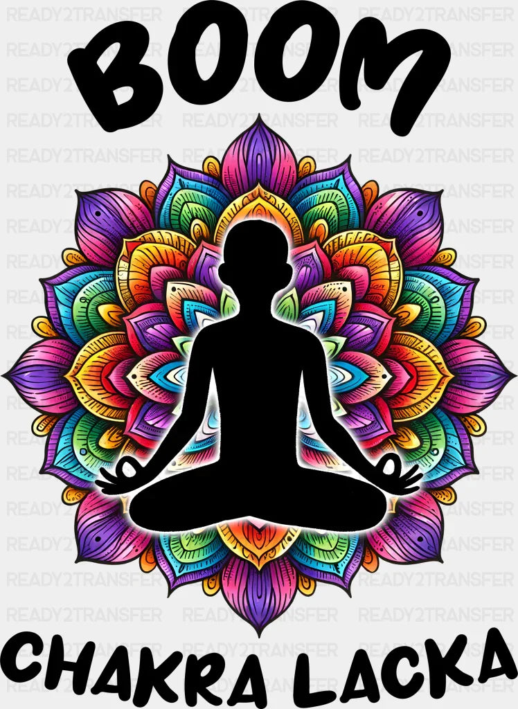 Boom Chakra Lacka - Yoga Dtf Heat Transfer Adult Unisex S & M (10’’) / Black